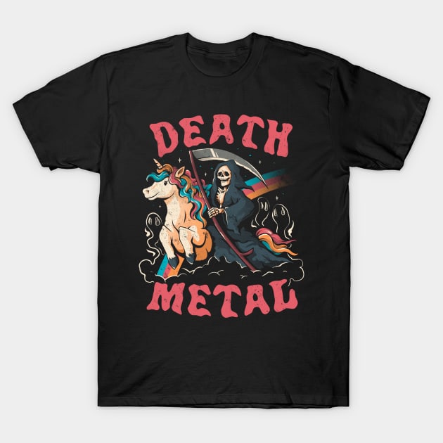 Death Metal - Cute Evil Skull Unicorn Gift T-Shirt by eduely